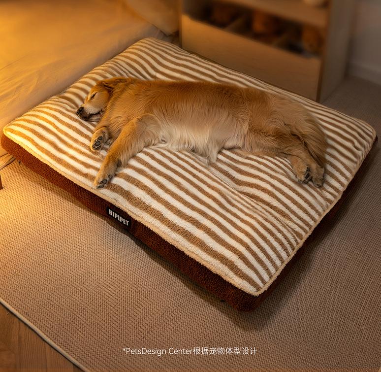 Warm striped pad dog bed; Medium and large-sized dogs; Pet bed pads for big dogs and cats; Cat bed and dog mat