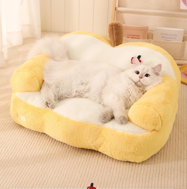 Apple-shaped sofa bed; Winter warm kitten bed; Winter cat sleeping bed; All-season sofa for pets