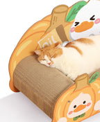 Extra-large cat scratch-board sofa; Wear-resistant and does not shed chips; Cat scratch-board corrugated paper cat bed integrated; Suitable for all seasons