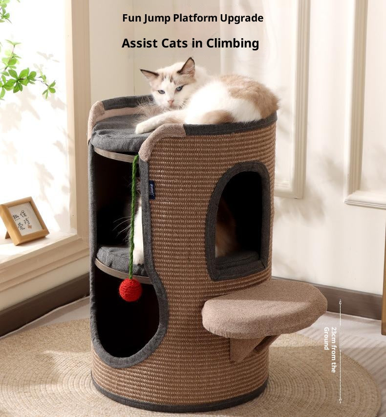 Cat bed, cat climbing frame and cat tree integrated. Sisal bucket cat house cat bed Cat toy cat bucket