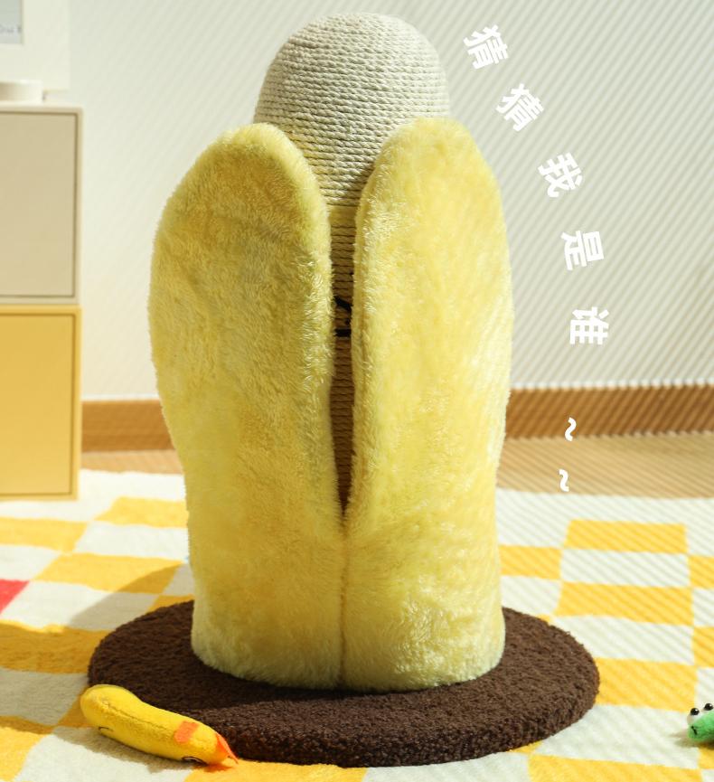 Banana cat scratch pillar Sword hemp rope shavings cat climbing frame Cat toy claw grinding tool - cat scratch board; Small space