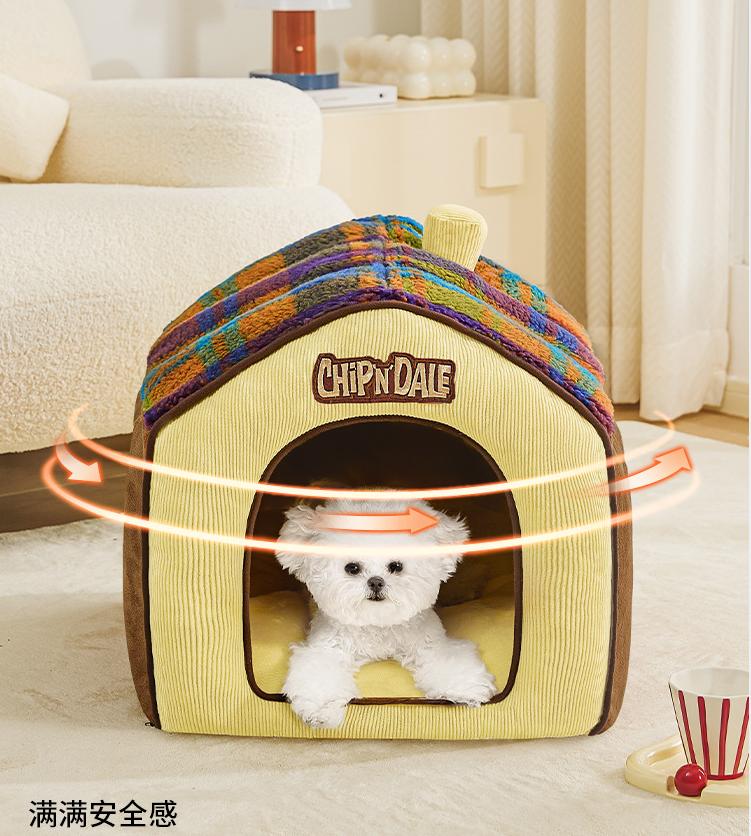Winter warm pet bed; Small and medium-sized dogs suitable for all seasons; Luxury villa cat house