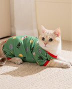Cartoon space full-printed four-legged tummy jacket; Home clothes for cats and dogs Pet clothes for keeping warm and protecting the belly in autumn and winter