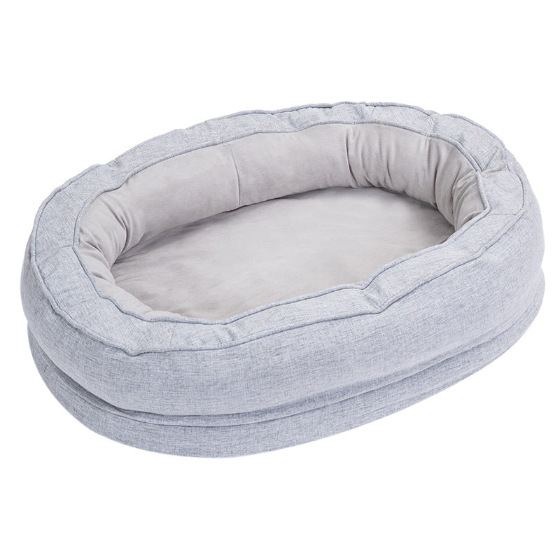 Oval doughnut pet bed It can be disassembled and washed for medium and large dog beds. Deep sleep four-season dog bed Winter warm dog bed