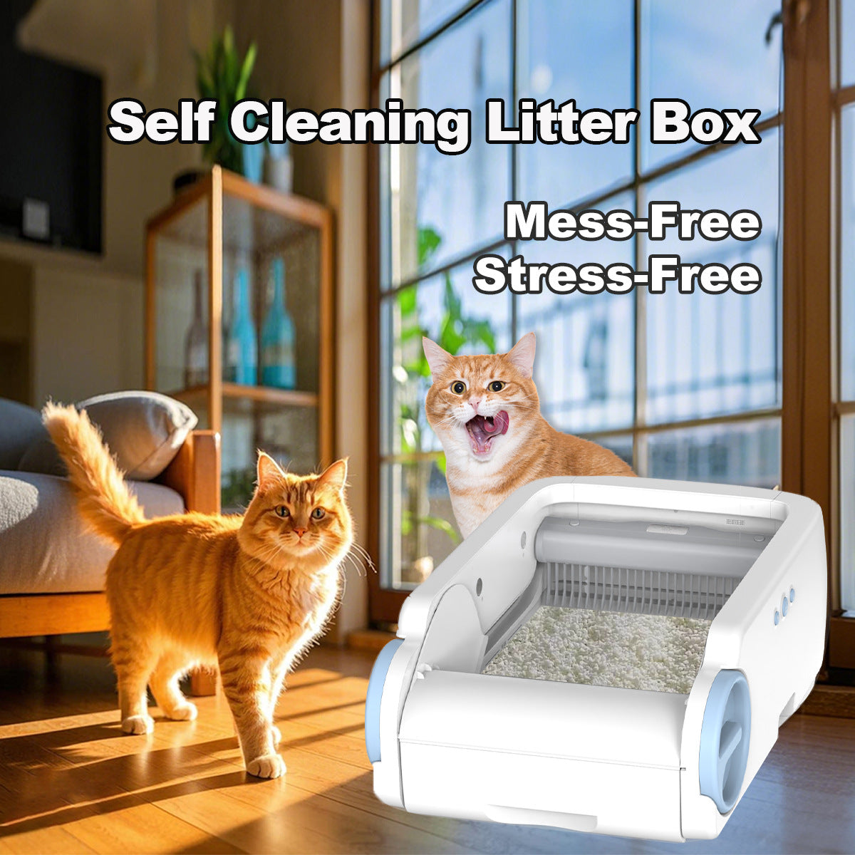 Automatic Litter Scooper Cat Litter Box Pet Cat Smart Litter Box Cleaning Device Anti-Splash Cat Toilet WiFi Control