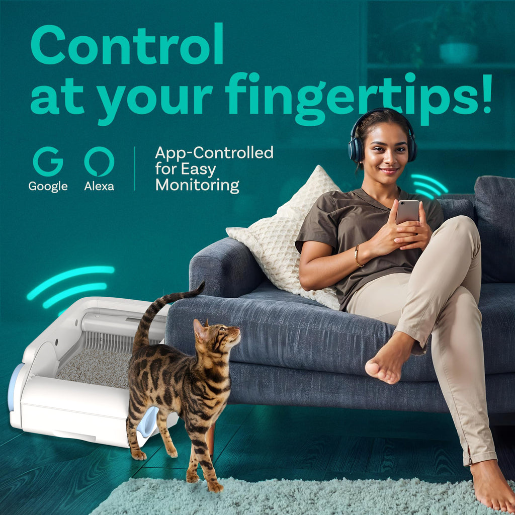 Automatic Litter Scooper Cat Litter Box Pet Cat Smart Litter Box Cleaning Device Anti-Splash Cat Toilet WiFi Control