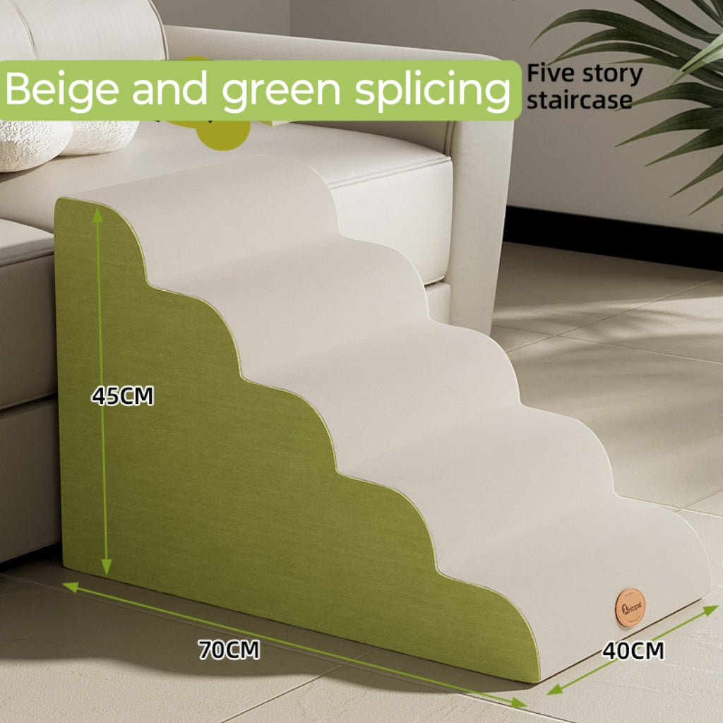 Solid-color movable sponge anti-slip pet staircase; The little dog by the bedside is climbing the ladder. Step slope bed; Suitable for small and medium-sized dogs
