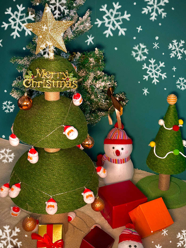 Christmas Tree Sisal Cat Scratching Board Wear-Resistant Non-Shedding Cat Claw Board Cat Climbing Frame Nest Integrated Cat Scratching Post Cat Toy