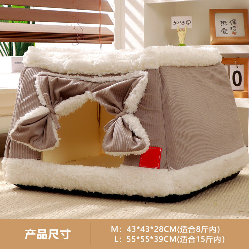 Winter warm pet beds and cat beds; Heat storage and warmth preservation Closed design Neither too hard nor too soft; Comfortable and soft; Multiple uses available all year round