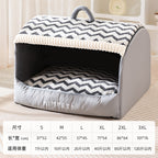 Drawer-style dog kennel Add velvet in winter for warmth. Semi-enclosed large-space cat bed; Textured leather dog bed; Suitable for all seasons