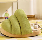 Snail-shaped cloud-shaped velvet slipper nest; Semi-closed nest; A warm pet bed for cats and dogs in autumn and winter