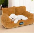 Rabbit fur sofa pet bed: Dog bed, cat bed, warm rabbit fur pet bed; Large detachable pet sofa; Winter dog sofa cat villa