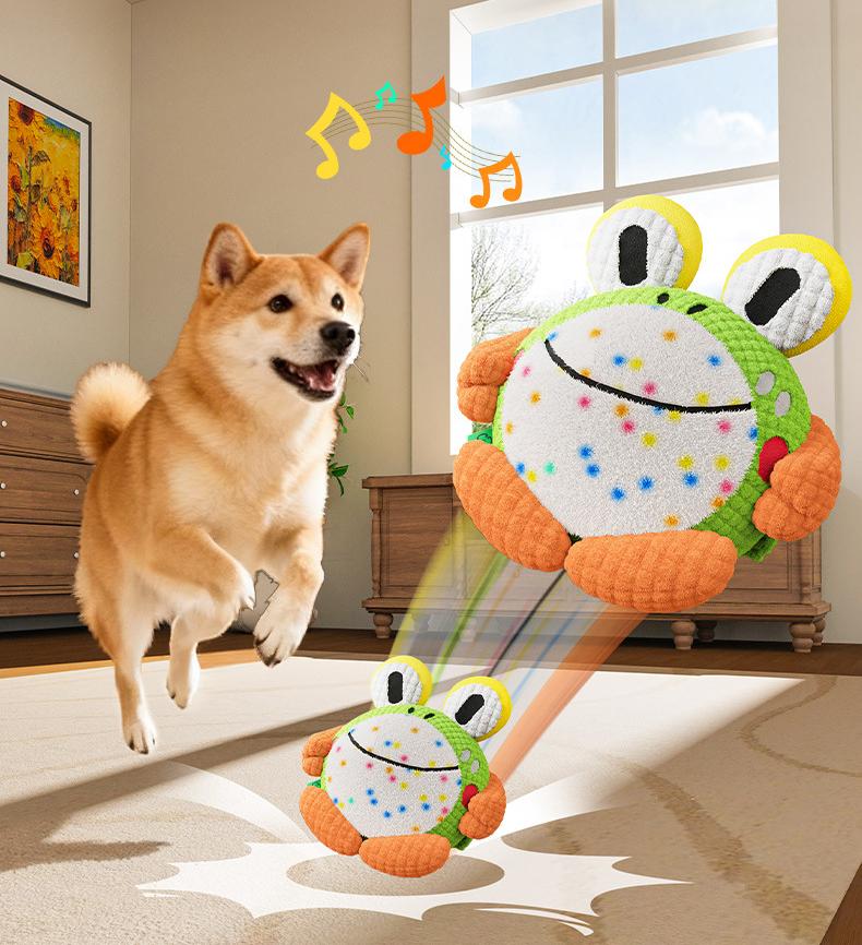 Dog toy electric jumping ball; A pet self-entertainment and boredom relief tool; A sound-grinding teething toy that can withstand biting