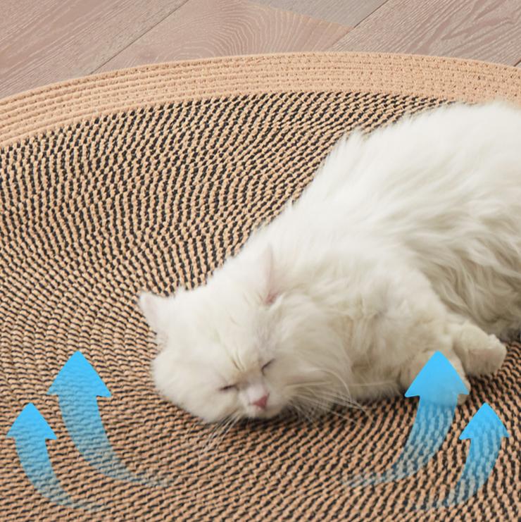 Rattan pet round mat: Cat mat for sleeping; Wear-resistant and non-flaking pet supplies; Rattan mat cat ice pad Floor mat cat scratcher