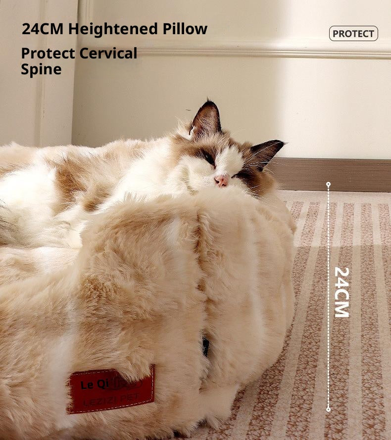 Cat bed rabbit hair bubble fleece; Soft and comfortable sleeping pad cat and dog bed; In winter, the cat bed can be disassembled and washed for warmth. Suitable for small cats and dogs