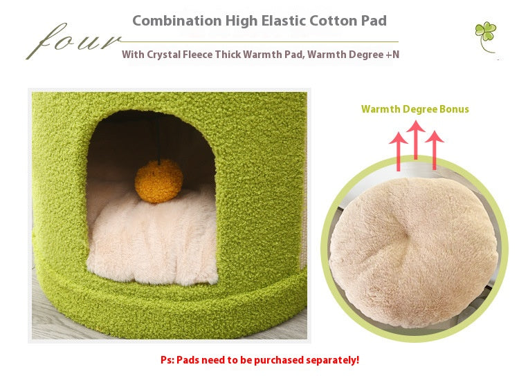 The cat scratch board is integrated with the nest. Cat Villa Multi-layer cat climbing frame Pet supplies