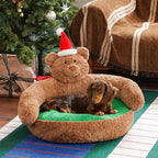 Christmas Bear pet sofa Dog beds and cat beds are suitable for all four seasons. Open pet bed Small dog kennel