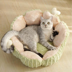 Cactus-shaped pet bed; Semi-enclosed kitten bed mat for winter warmth; Washable shaped cat beds and dog beds