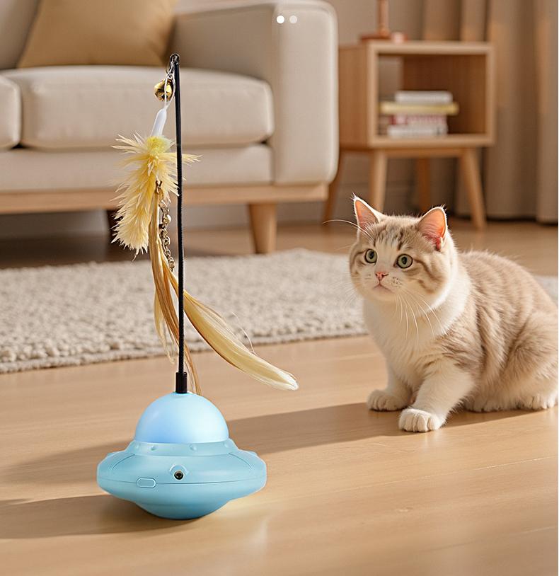 Multi-functional cat toy; Laser + cat teaser two-in-one pet cat toy