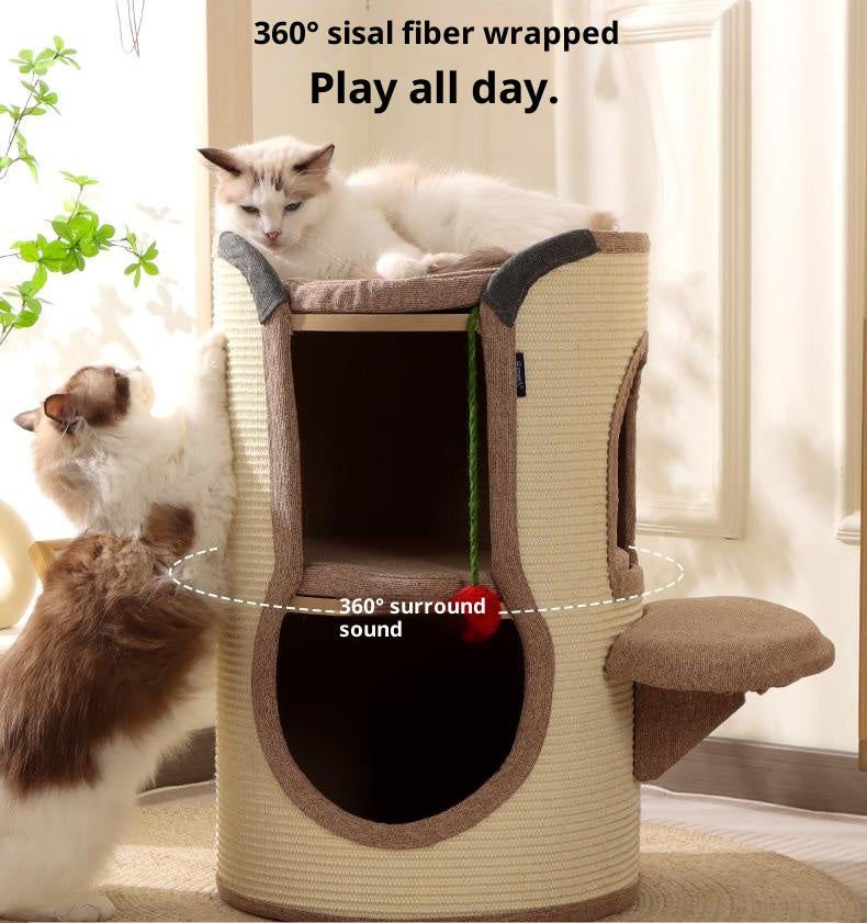 Cat bed, cat climbing frame and cat tree integrated. Sisal bucket cat house cat bed Cat toy cat bucket