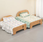 All-season wooden bed for pets; Cute Corgi cat bed sheet; Special moisture-proof design for wooden boards