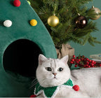 Christmas tree cat bed dog bed Winter fully enclosed cat house and small dog shelter; The Christmas doghouse can be disassembled and washed