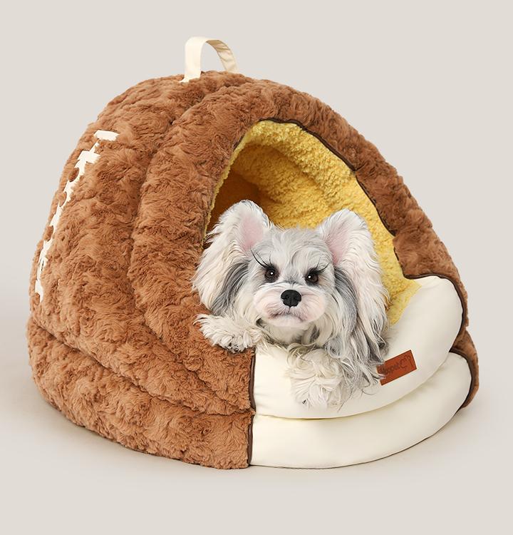 Semi-enclosed cat beds, dog beds; The entire mat is detachable and washable. Thick winter warm beds for cats and dogs