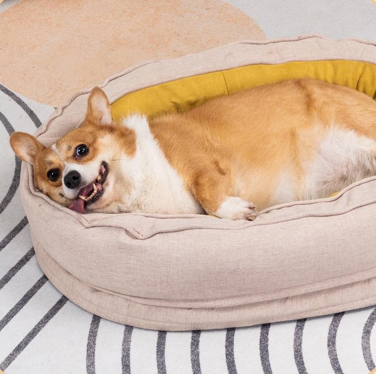 Oval doughnut pet bed It can be disassembled and washed for medium and large dog beds. Deep sleep four-season dog bed Winter warm dog bed