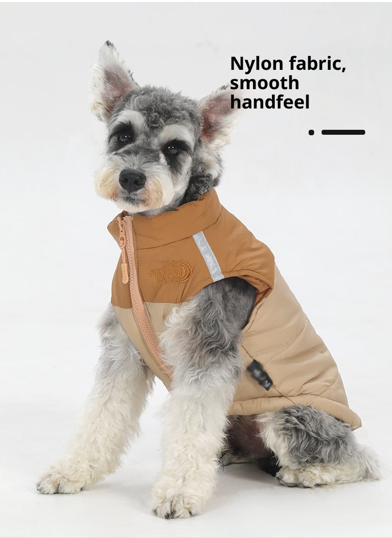 Waterproof reflective pet clothing for autumn and winter ; Dog cotton-padded clothes can pull large dog clothes. Pet clothing