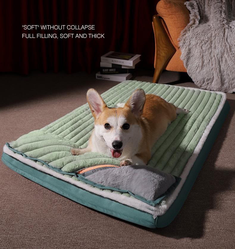 Sleeping pads for dogs and cats; Winter warm dog bed pillow; Tear-resistant mattress Pet floor mat Large dog kennels