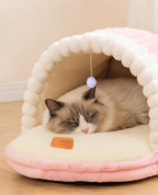 Cave pet nest; Winter warm, anti-slip, small soft and comfortable sleeping bag for dogs and cats