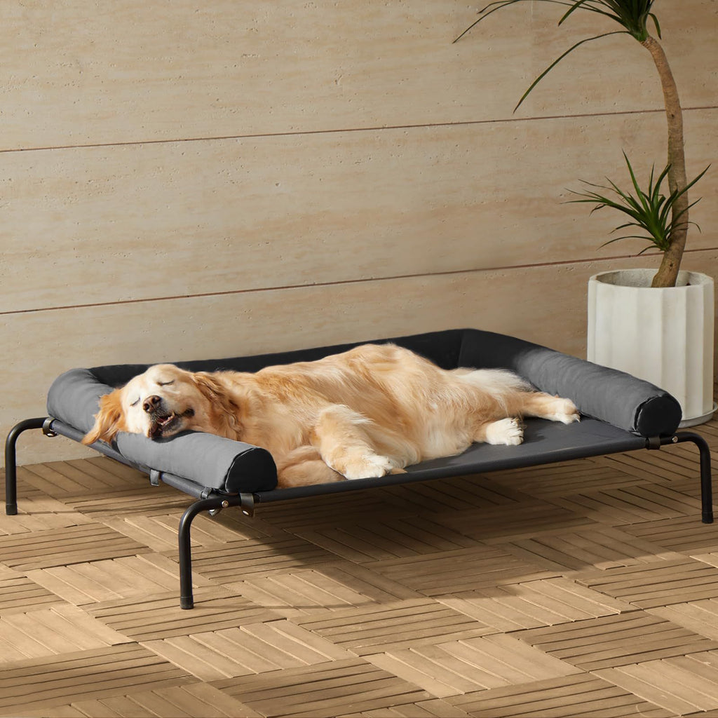 Large dog detachable dog beds that do not touch the ground; Cool ice silk camp bed Large dog beds that can be machine washed and are scratch-resistant. Suitable for all seasons