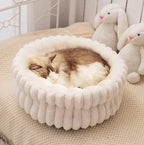 Cloud Three-dimensional Pet Round Bed: Thickened large dog mat for pet beds; Moisture-proof and warm dog bed A small round dog and cat bed
