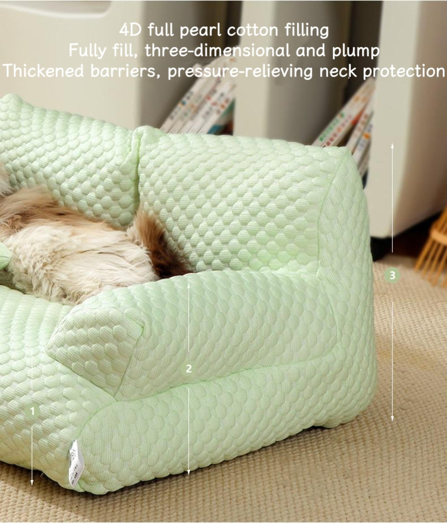 Ice Silk breathable pet sofa bed Suitable for all seasons; Detachable and washable cat beds and dog beds; Cool, breathable, soft and comfortable