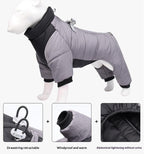 Dog reflective waterproof down jacket Thickened down jackets for puppies in autumn and winter; Winter pet four-legged cotton-padded jacket