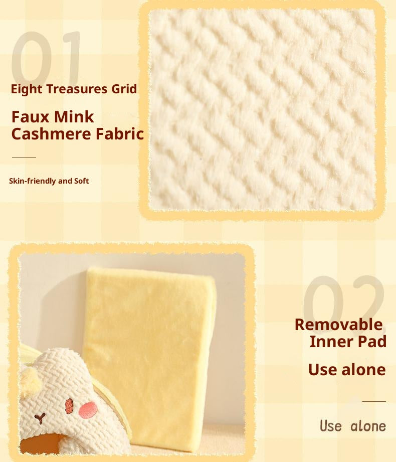 Rabbit-shaped plush pet bed; Winter warm closed cat sleeping bag; A safe bed for cats to sleep in during winter.Small dogs are available.