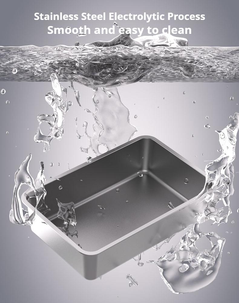 Square stainless steel cat litter box; Large-space dirt-resistant and wear-resistant cat toilet; Closed cat litter box pet supplies