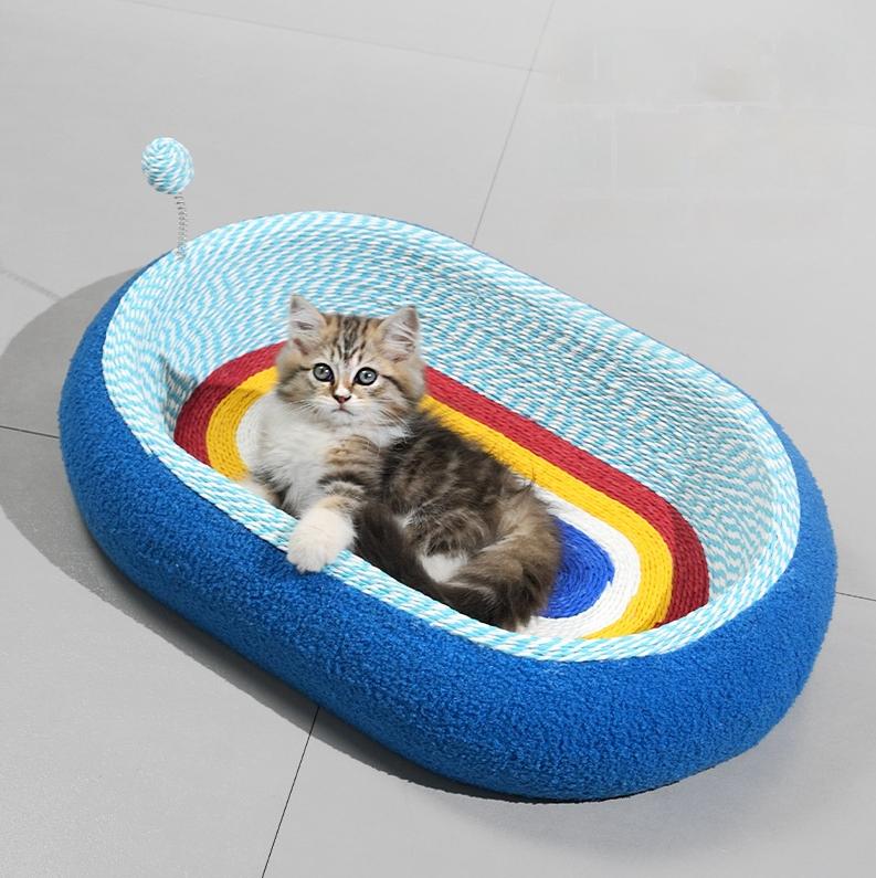 Starry sky rope cat scratch board and cat bed integrated. Large-sized cats, scratching cats, ball scratching cats, basin scratching cats toys