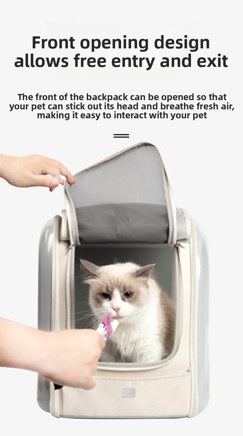 Outdoor Cat Carrier Bag Large Capacity Transparent Cat Dog Carrier Backpack Breathable Space Capsule Pet Supplies