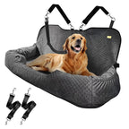 Travel Bolster Safety Waterproof Medium Large Dog Car Back Seat Bed; Detachable and washable for all four seasons. Three enlarged rear seats for pets
