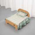 All-season wooden bed for pets; Cute Corgi cat bed sheet; Special moisture-proof design for wooden boards