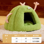 A plush pet bed in the shape of a little monster; Suitable for all seasons; Semi-enclosed dog and cat bed MATS; Pet supplies