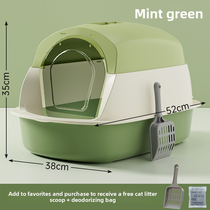 Oversized Litter Box Disinfection Deodorant Fully Enclosed Cat Toilet Litter Box Bason Extra Large Splash-Proof Wholesale