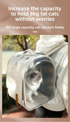 Outdoor Cat Carrier Bag Large Capacity Transparent Cat Dog Carrier Backpack Breathable Space Capsule Pet Supplies