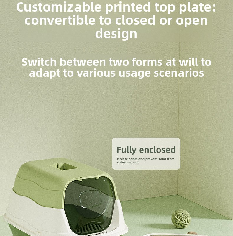 Oversized Litter Box Disinfection Deodorant Fully Enclosed Cat Toilet Litter Box Bason Extra Large Splash-Proof Wholesale