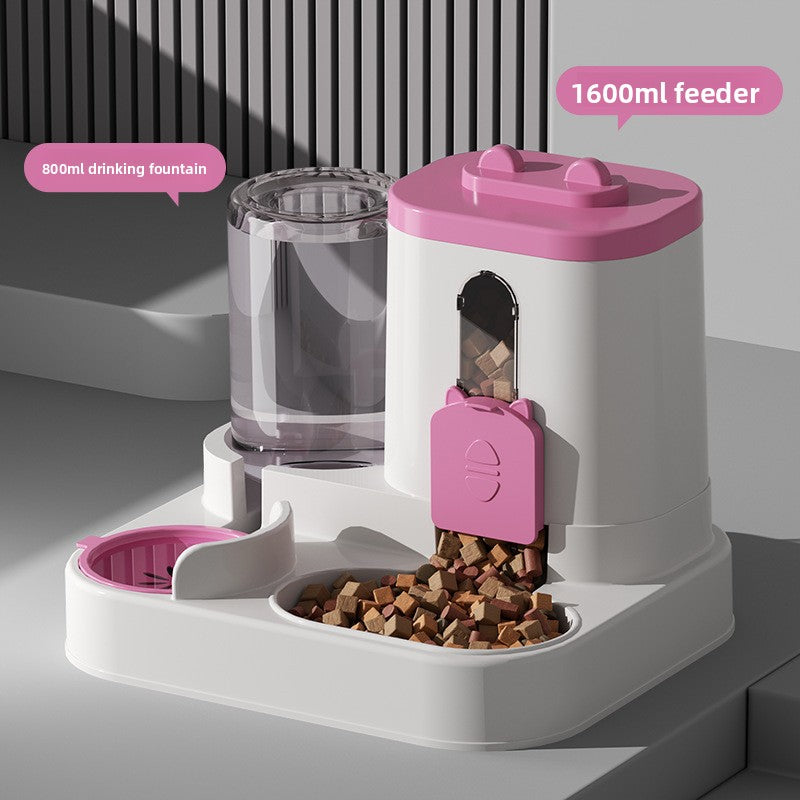 New Automatic Cat Feeder Dog Bowl Pet Bowl Cat Basin 2-in-1 Water Dispenser Cat Bowl Pet Supplies Cross-border