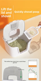 Cat Litter Box Fully Enclosed Deodorizing Cat Litter Scoop Top Entry Pmax Space Cat Litter Tray Cat Toilet Cat Supplies