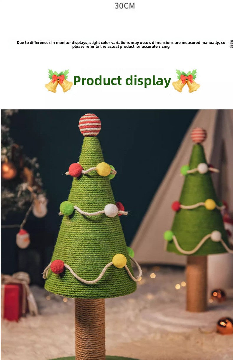 Christmas Tree Sisal Cat Scratching Board Wear-Resistant Non-Shedding Cat Claw Board Cat Climbing Frame Nest Integrated Cat Scratching Post Cat Toy