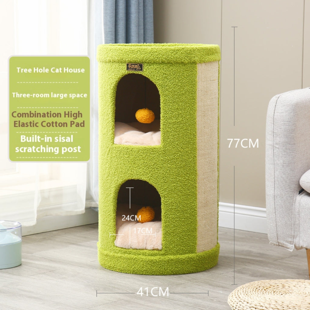 The cat scratch board is integrated with the nest. Cat Villa Multi-layer cat climbing frame Pet supplies