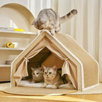 Tent cat scratcher cat bed Four-season Universal Cat Villa Cat House Semi-enclosed cat scratch board, non-shedding sisal cat tent